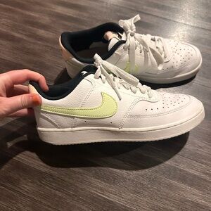 Lime Green & Peach Nike Court Visions - Women’s 8!